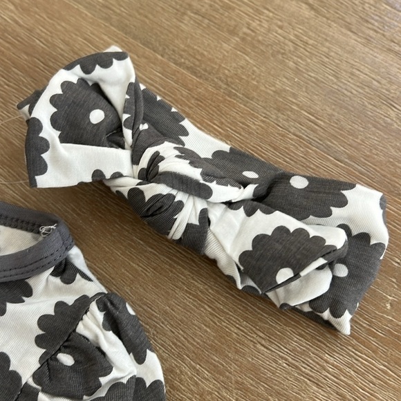 Milkberry Baby Girl Bamboo Long Sleeve Pants Headband 0-3 3-6 6-9 months - Picture 3 of 7